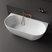 Justina back-to-wall 1700mm stone bath gallery detail image