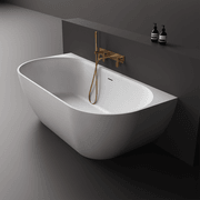 Justina 1700mm back-to-wall stone bath gallery detail image
