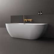 Justina 1700mm back-to-wall stone bath gallery detail image