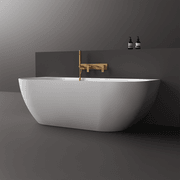 Justina 1700mm back-to-wall stone bath gallery detail image