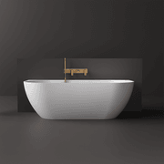 Justina 1700mm back-to-wall stone bath gallery detail image