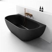 Justina 1700mm back-to-wall stone bath gallery detail image