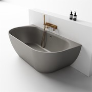 Justina back-to-wall 1700mm stone bath gallery detail image