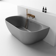 Justina back-to-wall 1700mm stone bath gallery detail image