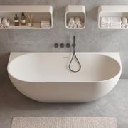 Justina back-to-wall 1700mm stone bath gallery detail image