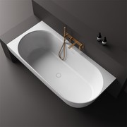 Justina Back-to-Corner Stone Baths - 1750mm gallery detail image