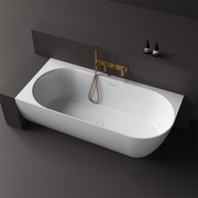 Justina Back-to-Corner Stone Baths - 1750mm gallery detail image