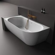 Justina Back-to-Corner Stone Baths - 1750mm gallery detail image