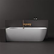 Justina Back-to-Corner Stone Baths - 1750mm gallery detail image