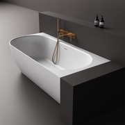 Justina Back-to-Corner Stone Baths - 1750mm gallery detail image