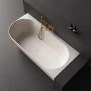 Justina Back-to-Corner Stone Baths - 1750mm gallery detail image