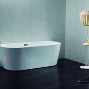 Unika Round Back To Wall W/Overflow Gloss Bath Tub gallery detail image
