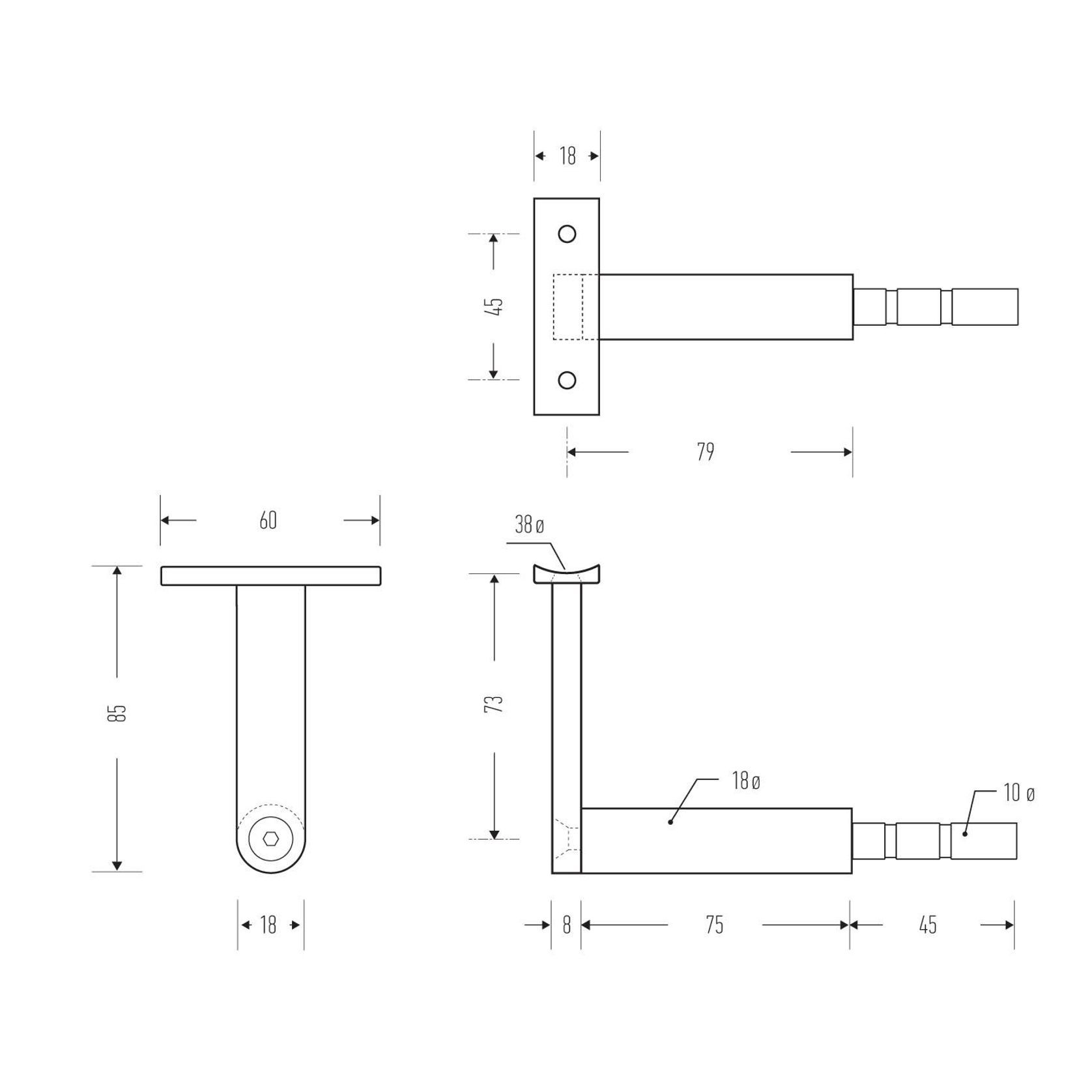 HB510 Stainless Steel Stair Rail Bracket gallery detail image