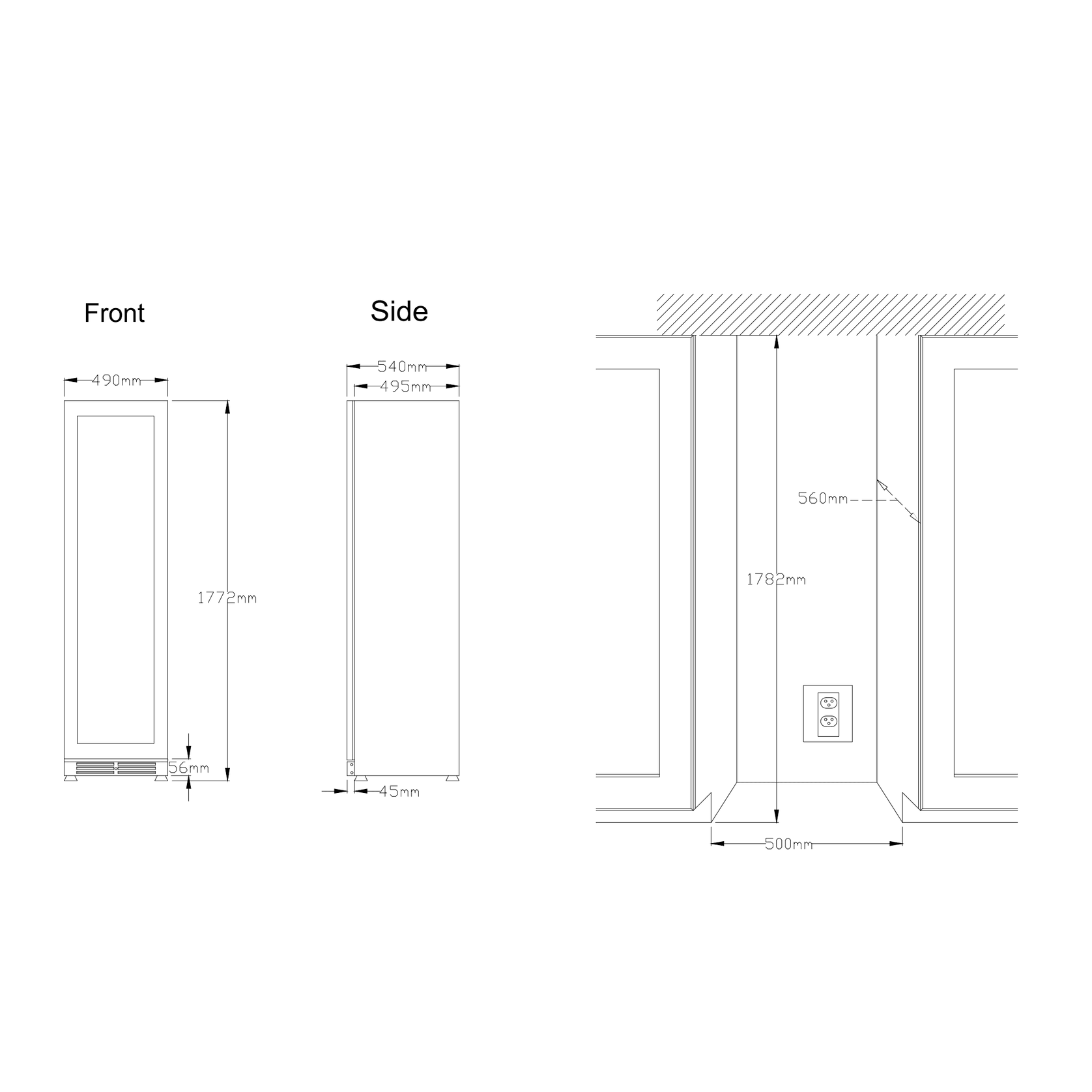 Atelier Solo - 1775mm High Sleek Beverage Refrigerator gallery detail image