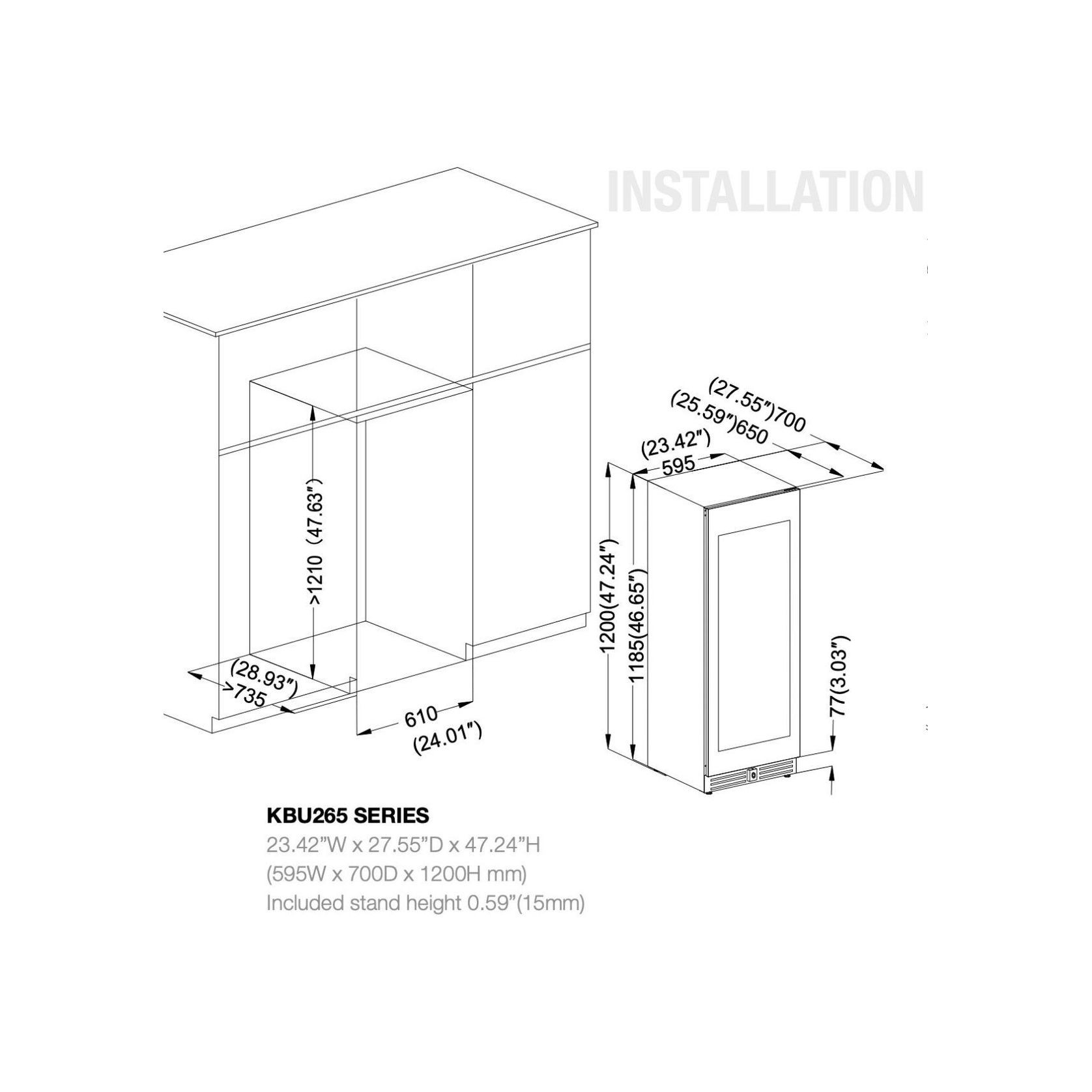 265 Litre Upright LOW-E Glass Door Bar Fridge gallery detail image