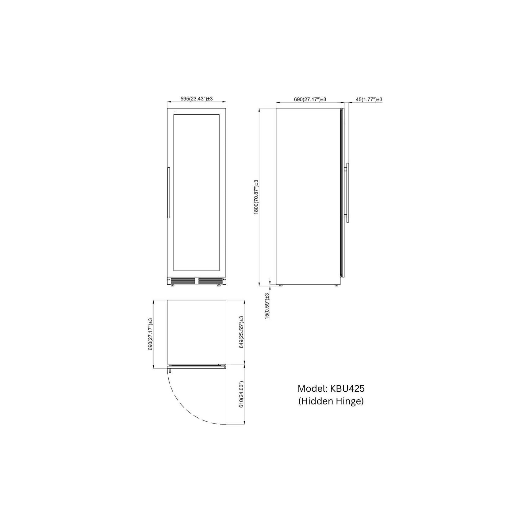 1800mm High Upright Wine & Beverage Refrigerator Combo gallery detail image