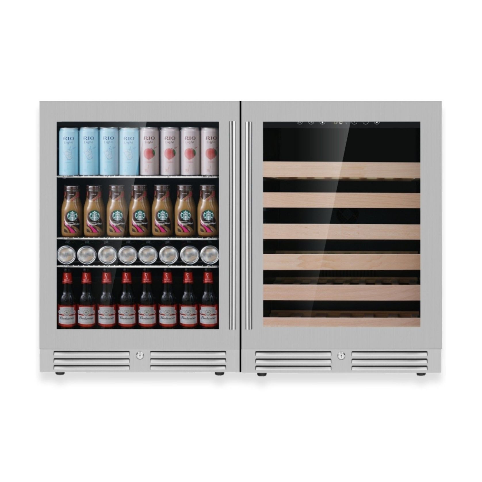 1200mm Wide Under-Bench Wine & Bar Fridges Combo gallery detail image