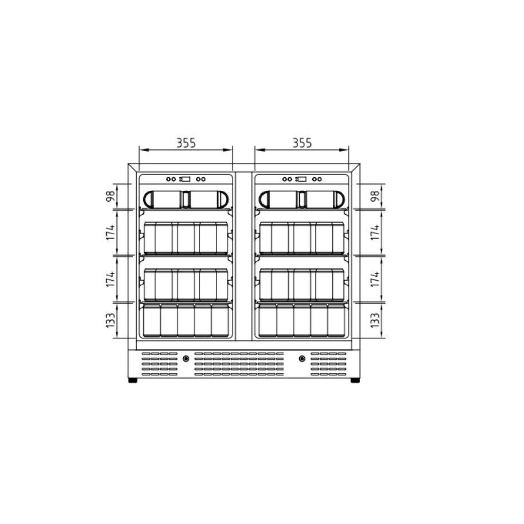900mm Wide Under Bench Dual Zone Beverage Fridge gallery detail image