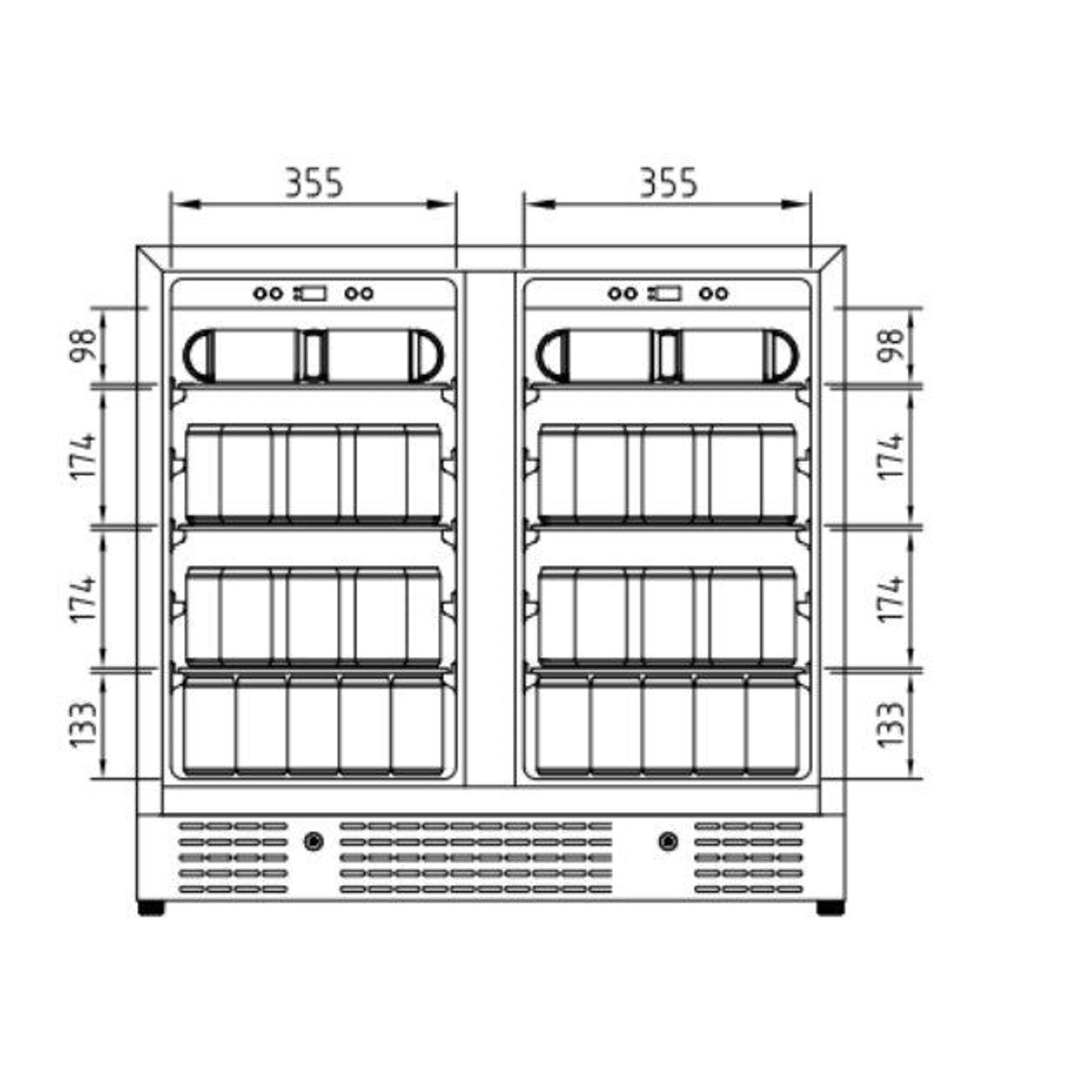 900mm Wide Under Bench Dual Zone Beverage Fridge gallery detail image