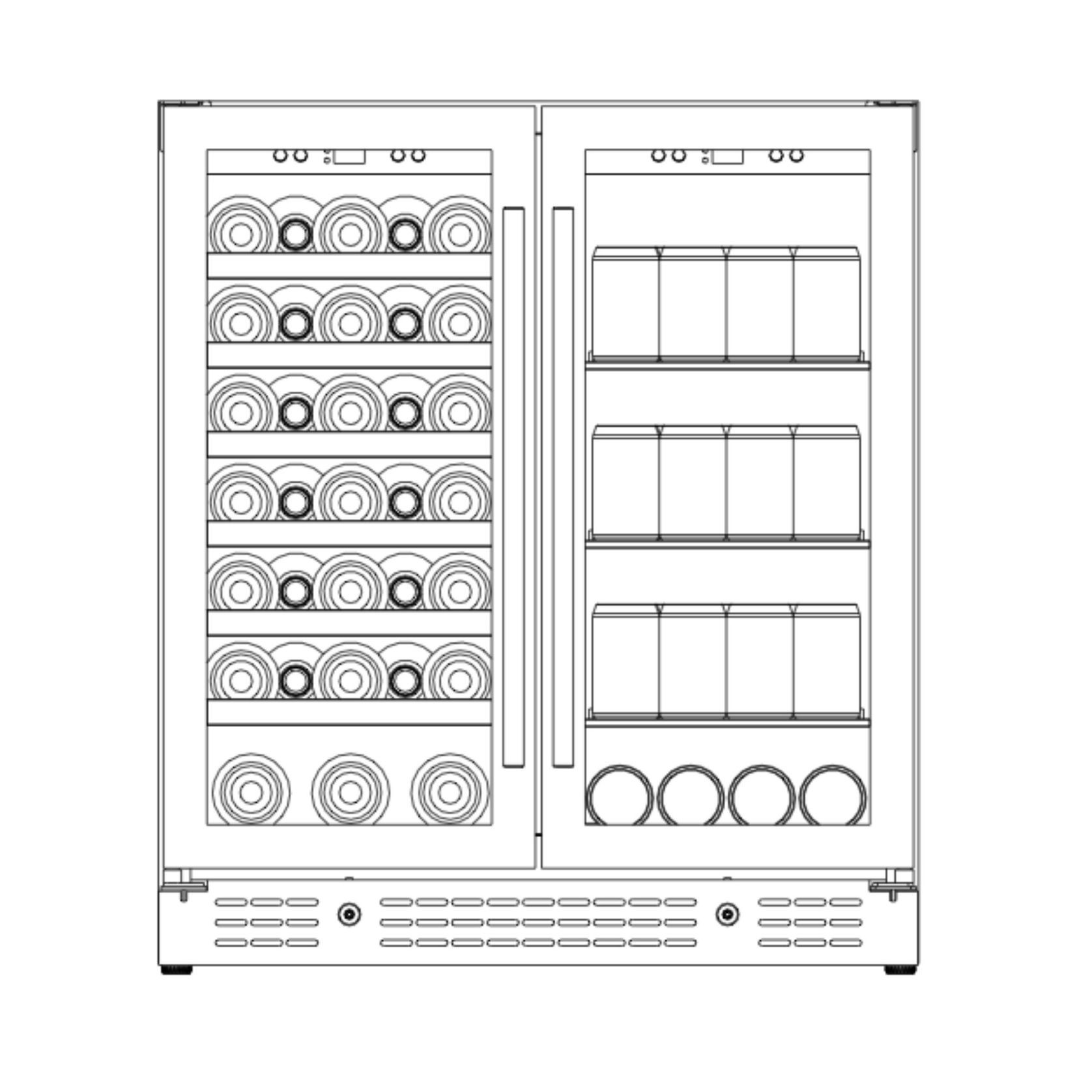 750mm Wide Under bench Low-E Glass Door Wine and Beer gallery detail image