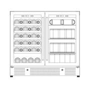 900mm Wide Under Bench Low-E Glass Door Wine and Beer gallery detail image