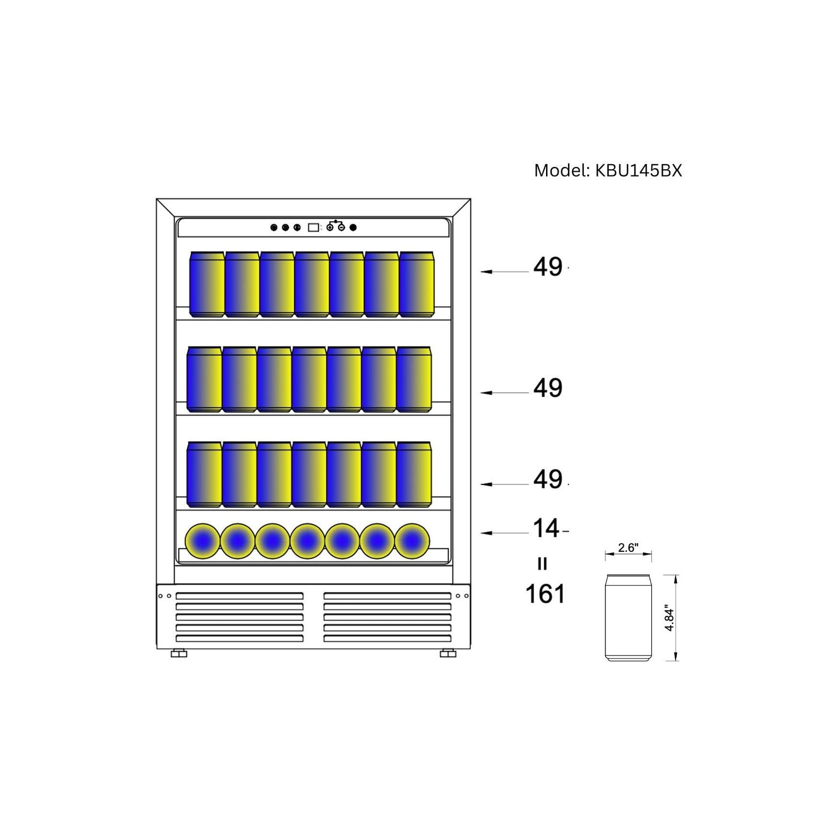 1200mm Wide Under-Bench Wine & Bar Fridges Combo gallery detail image