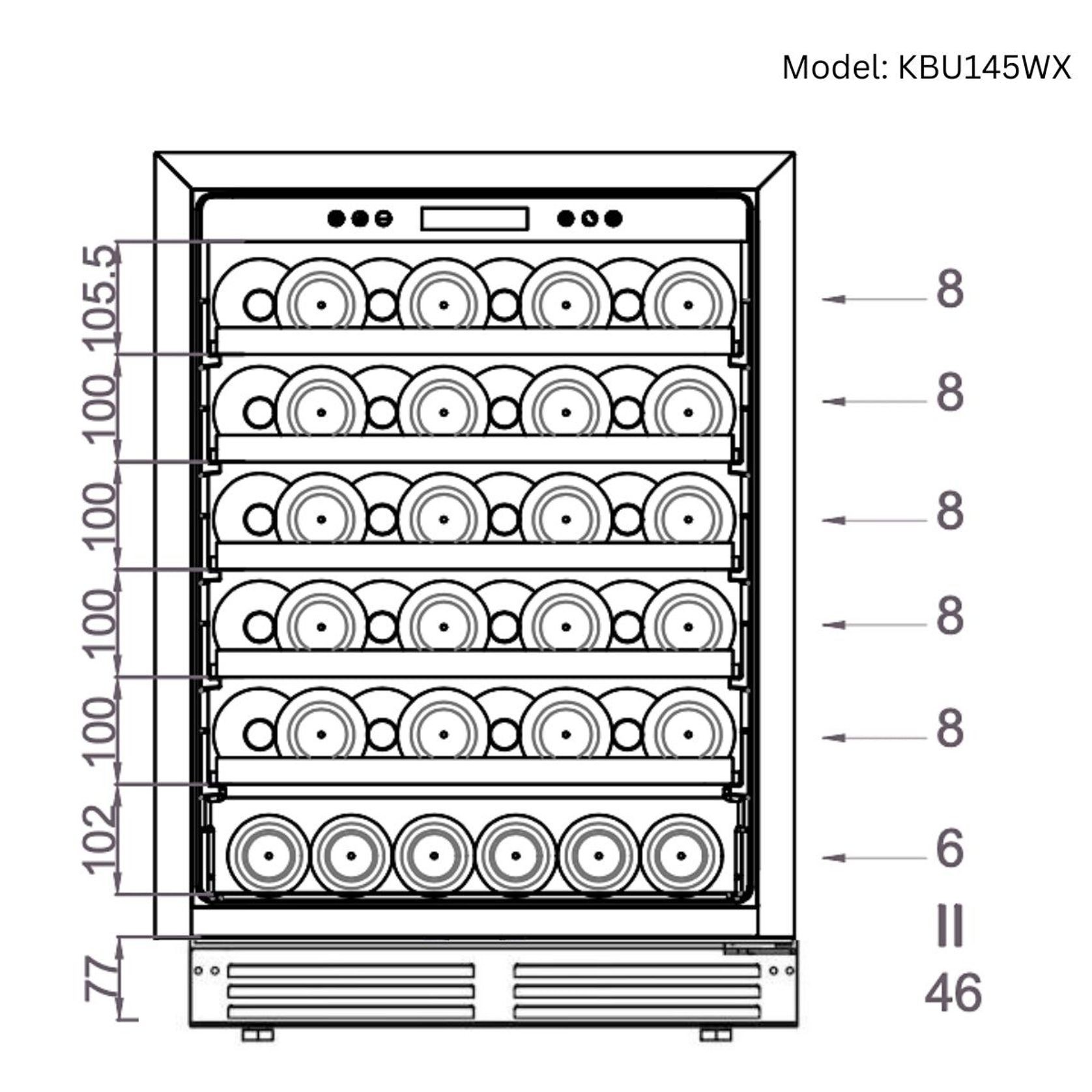 1200mm Wide Under-Bench Wine & Bar Fridges Combo gallery detail image