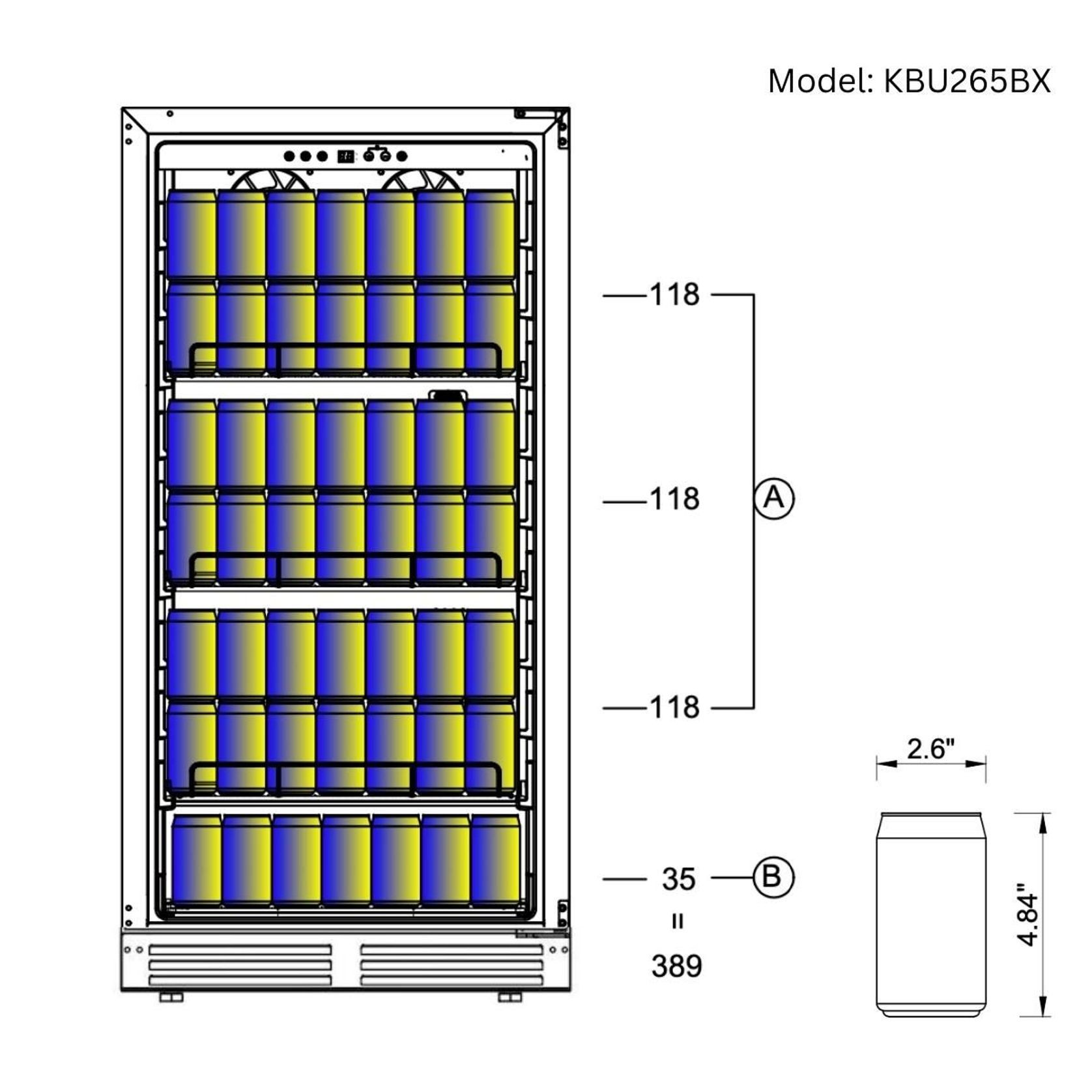 1200mm High Upright Wine and Beverage Fridge - 3 Zones gallery detail image