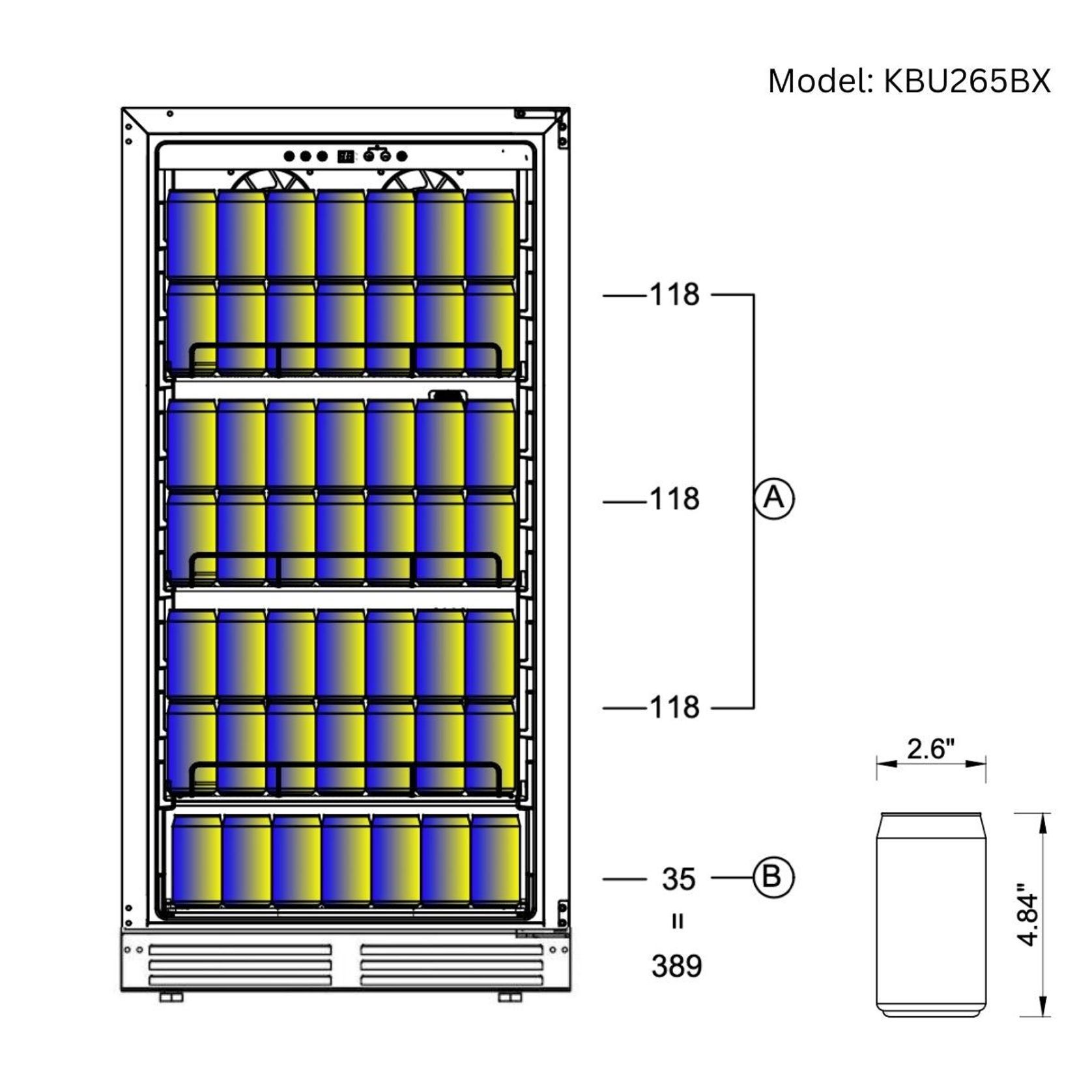 265 Litre Upright LOW-E Glass Door Bar Fridge gallery detail image