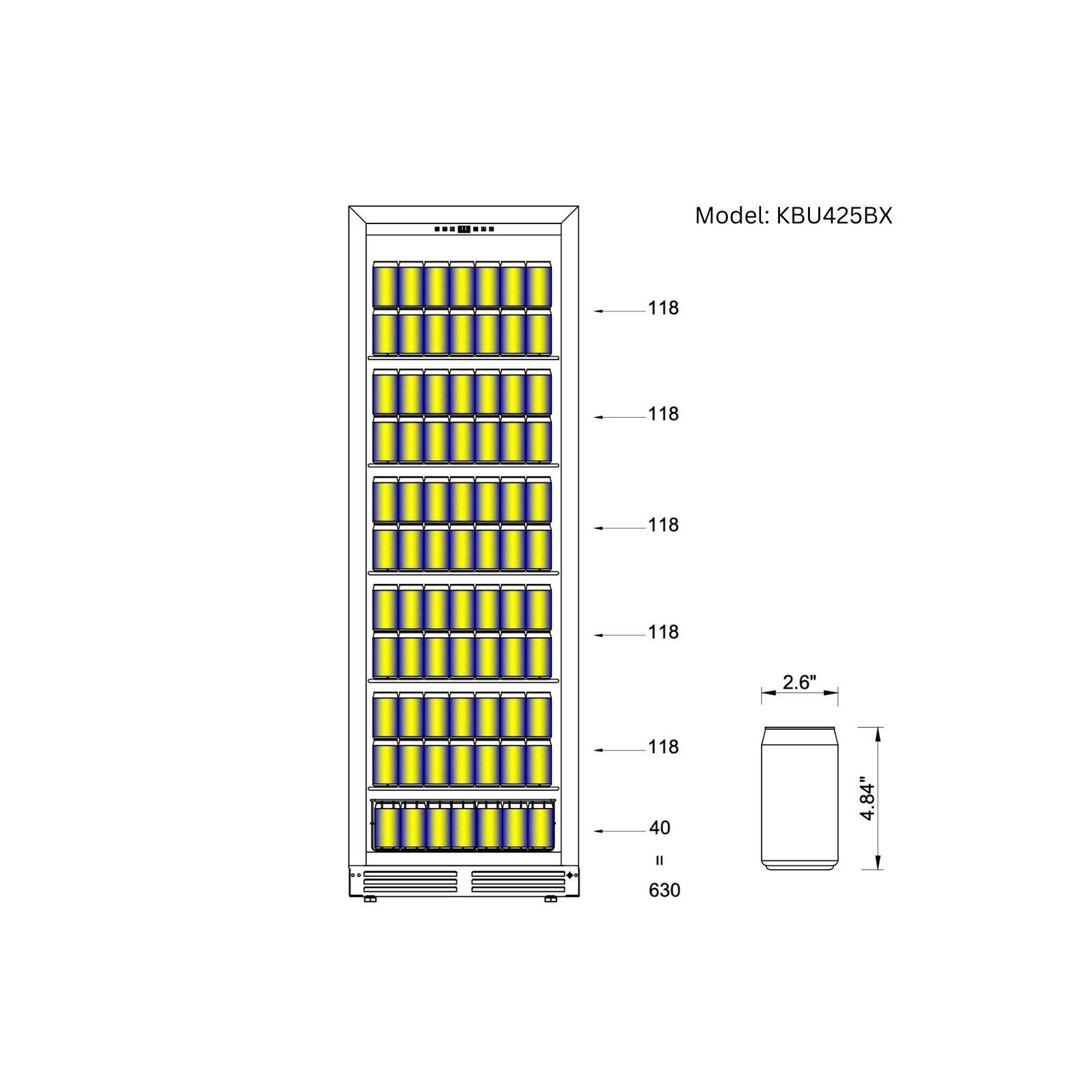 425 Litre Upright Low-E Glass Door Bar Refrigerator gallery detail image