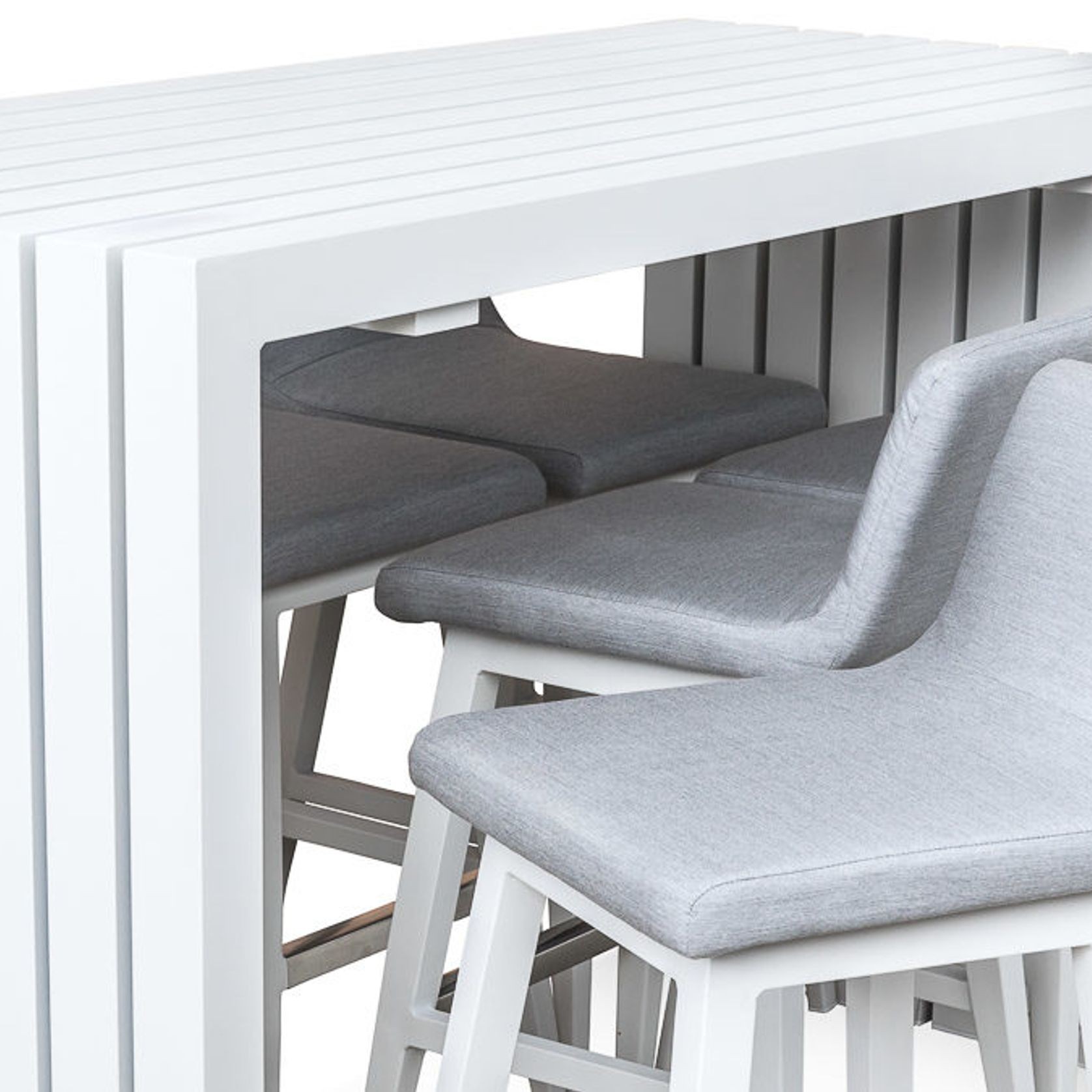 Viaduct Outdoor Bar Table in Matte White gallery detail image