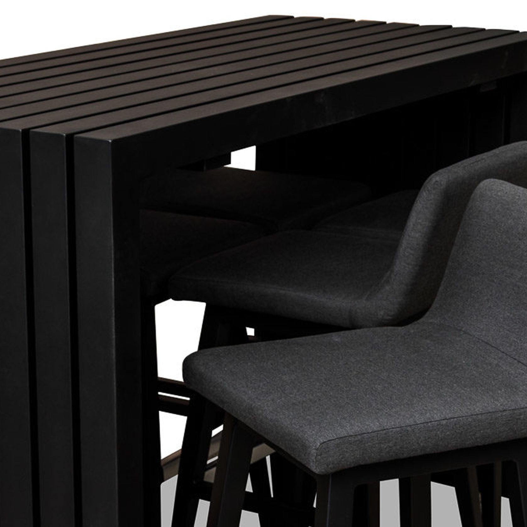 Viaduct Outdoor Bar Table in Matte Black gallery detail image