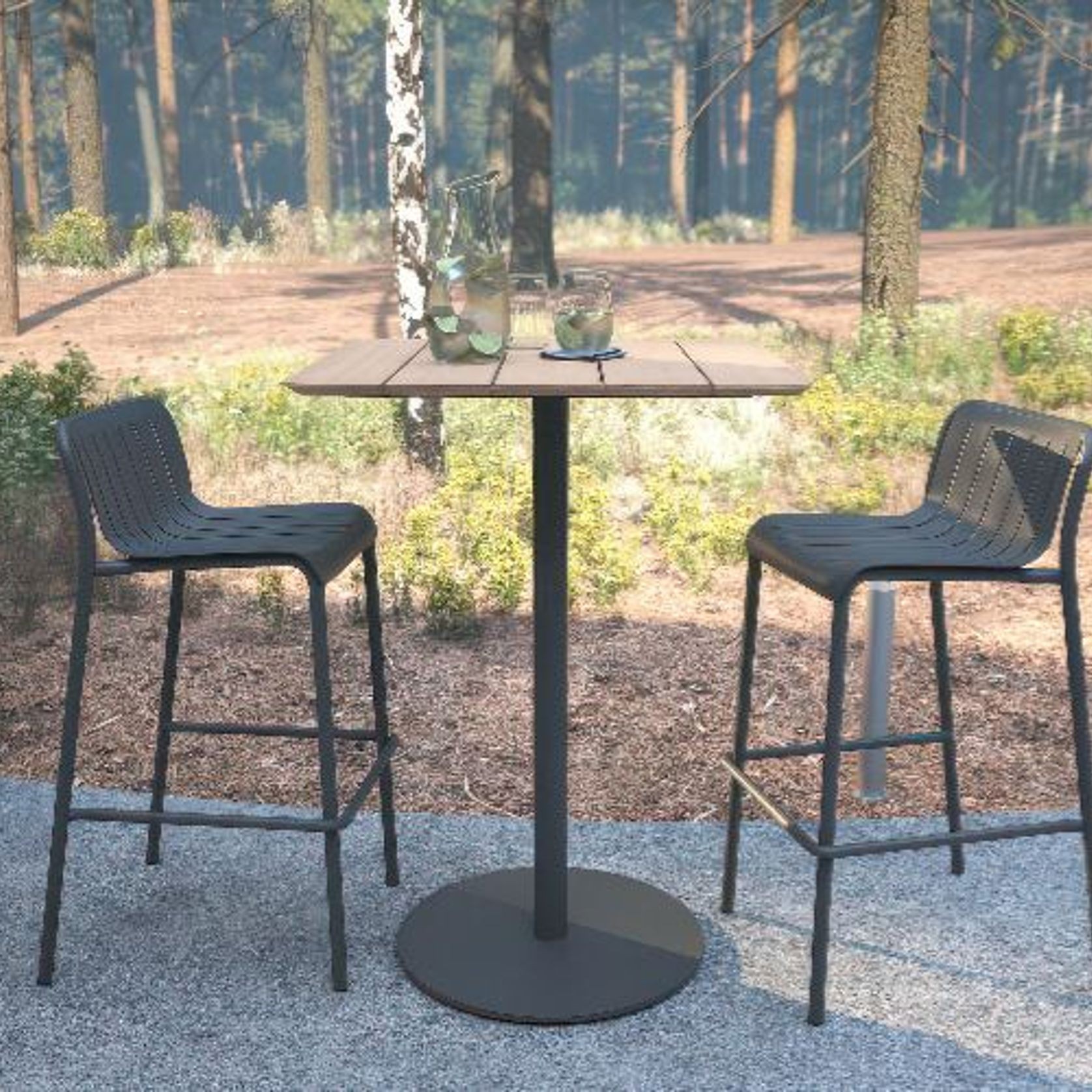 Roku Outdoor High Bar Teak Table gallery detail image