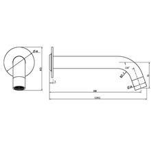 Lucid Pin Wall Spout Light Brushed Brass gallery detail image
