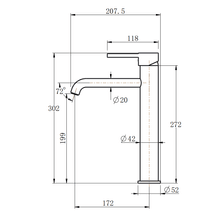 Lucid Pin Tall Basin Mixer Light Brushed Brass gallery detail image
