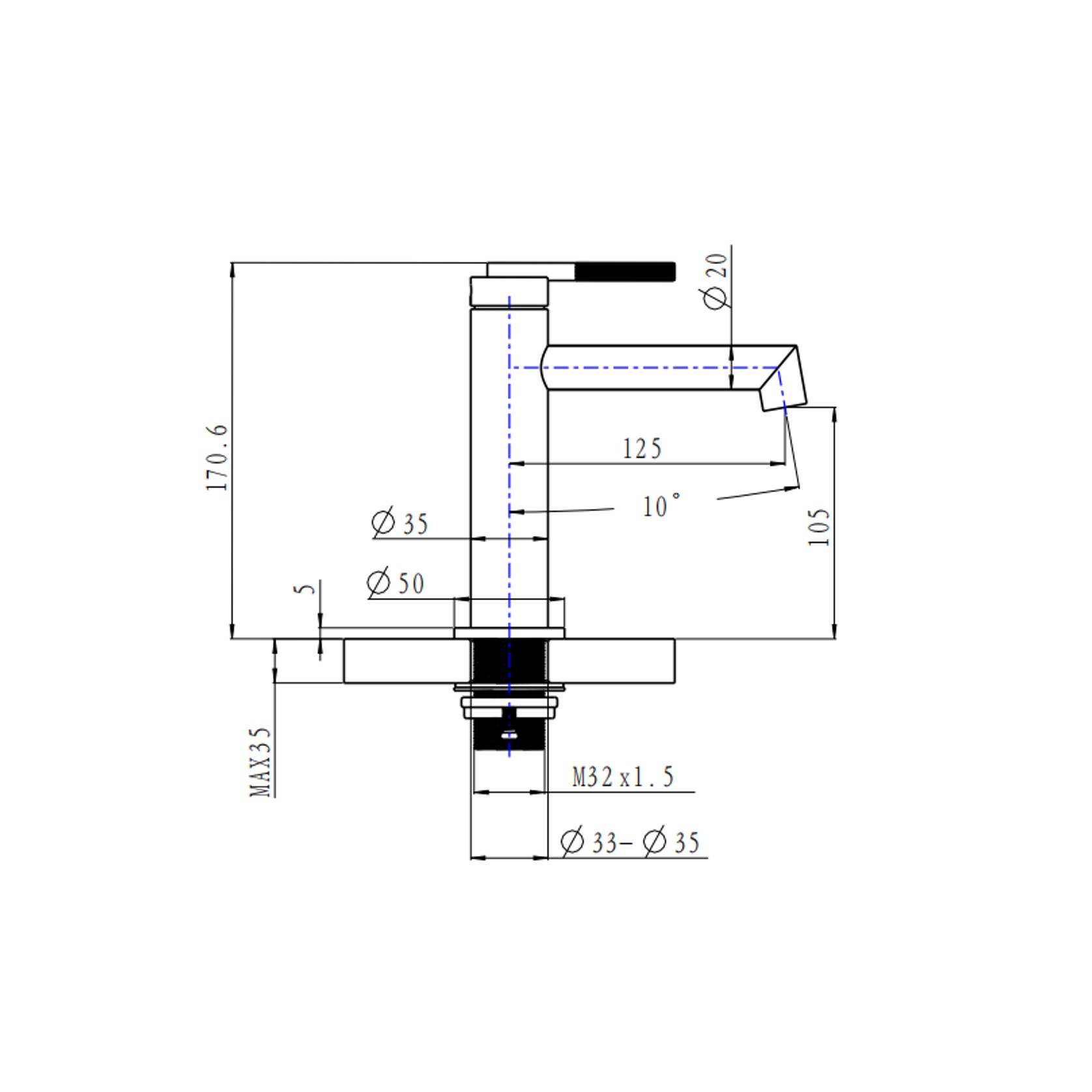 Caddence Basin Mixer Gun Metal Grey gallery detail image