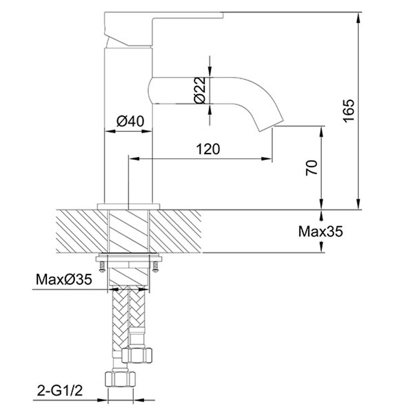 Loft Standard Basin Mixer Gun Metal gallery detail image