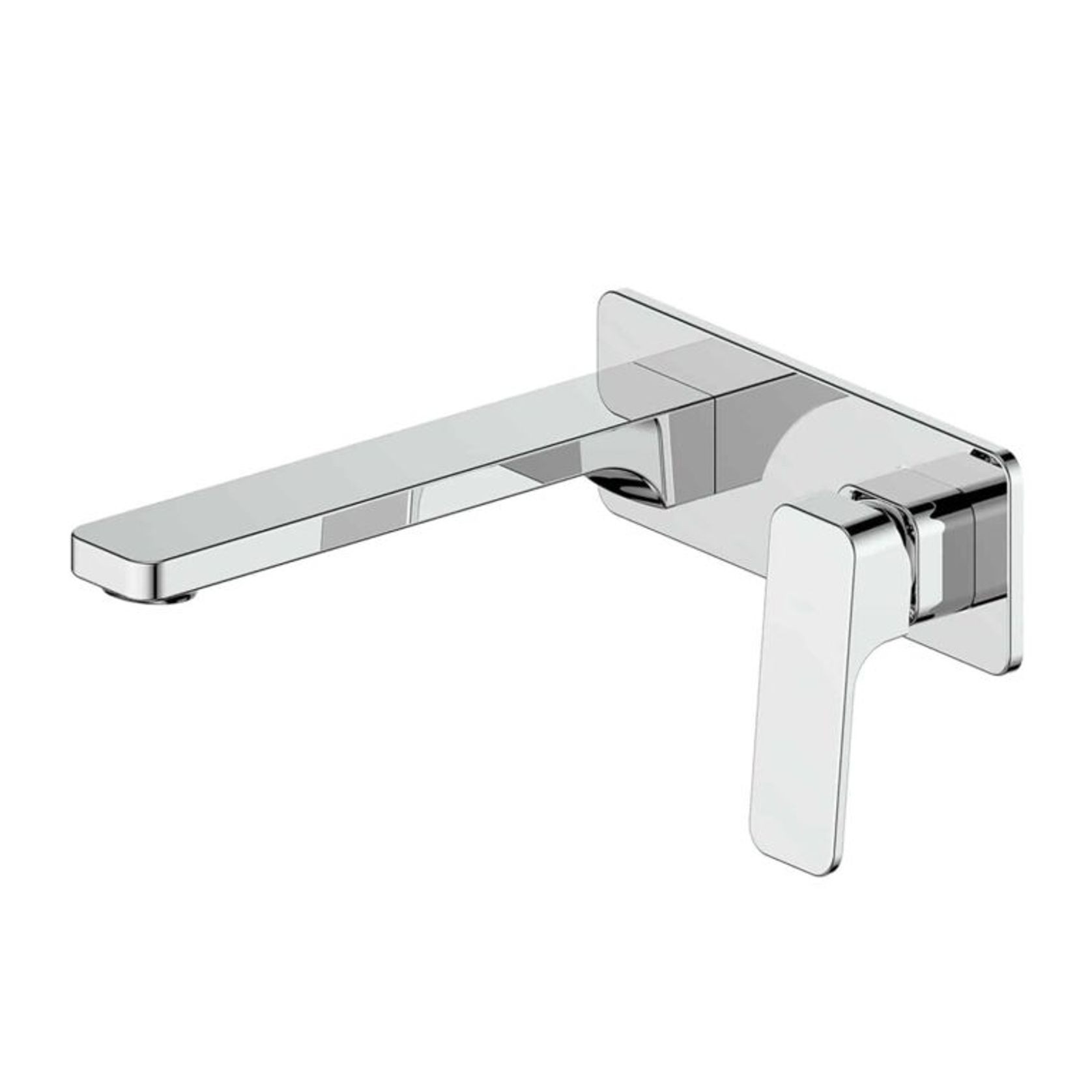 Swept Wall Basin Mixer W/Faceplate gallery detail image