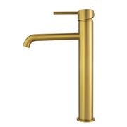 Lucid Pin Tall Basin Mixer Brushed Brass gallery detail image