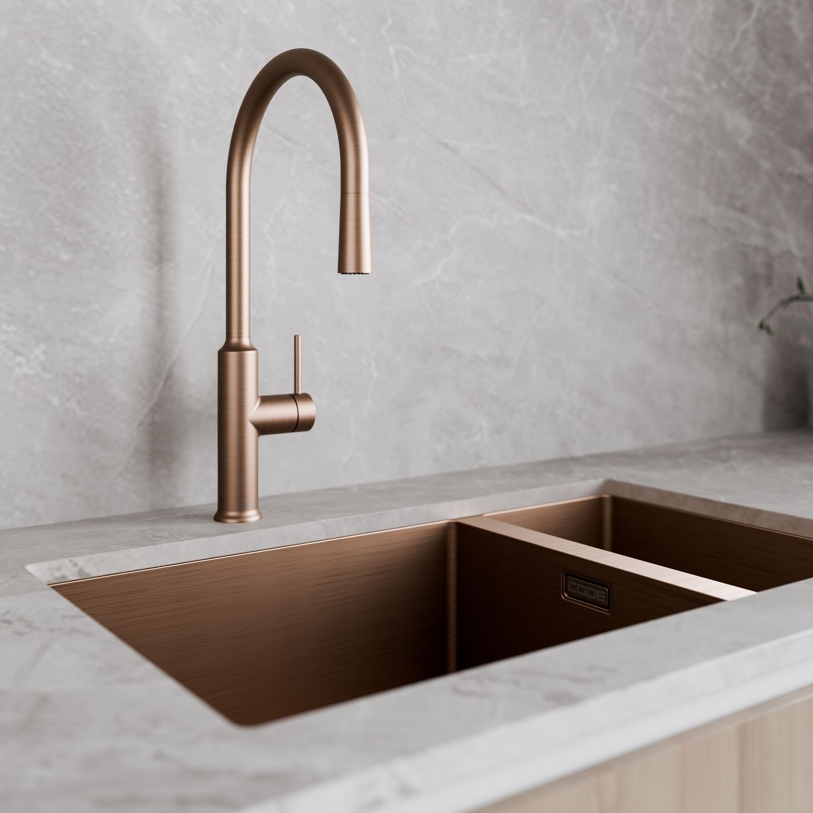 Nature Piper Pull Down Sink Mixer | Textured Handle gallery detail image