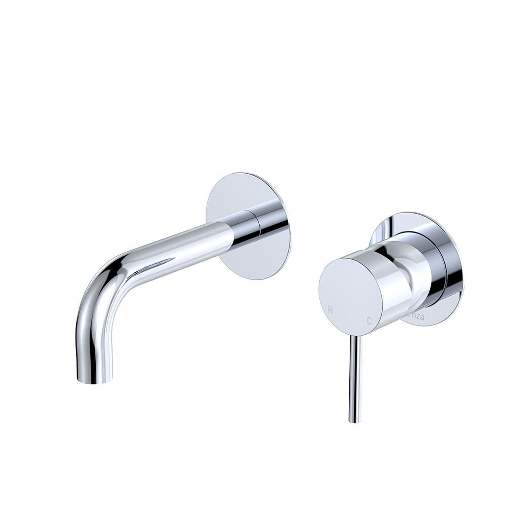 Kaya 130mm Basin/Bath Wall Mixer Set, Round Plate gallery detail image