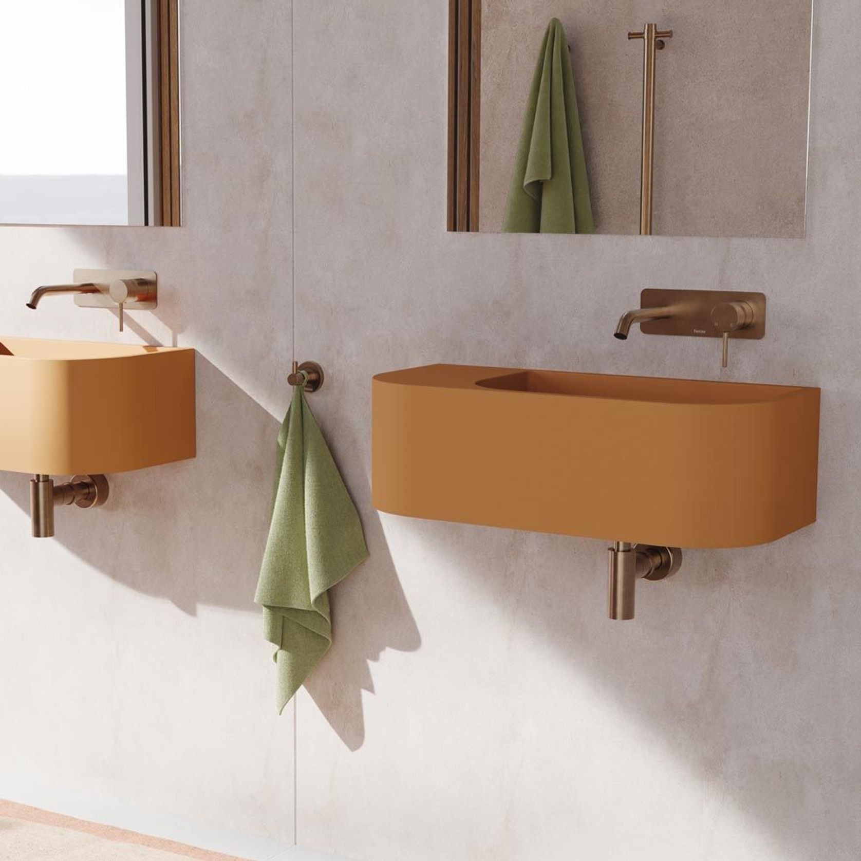 Kaya Wall Basin/Bath Mixer Set, Round Plates gallery detail image