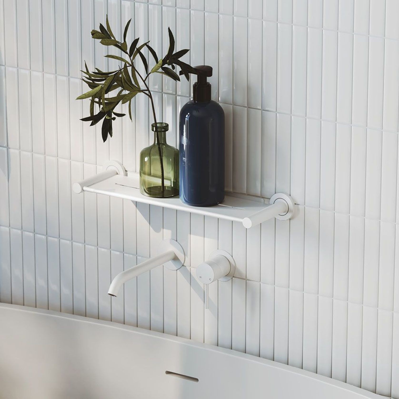 Kaya Wall Basin/Bath Mixer Set, Round Plates gallery detail image