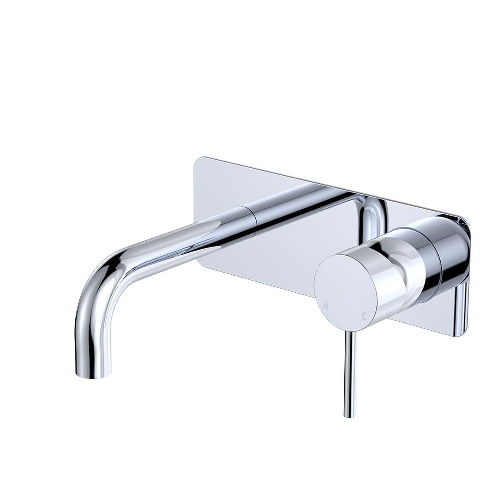 Kaya 130mm Basin/Bath Wall Mixer Set, Rectangular Plate gallery detail image
