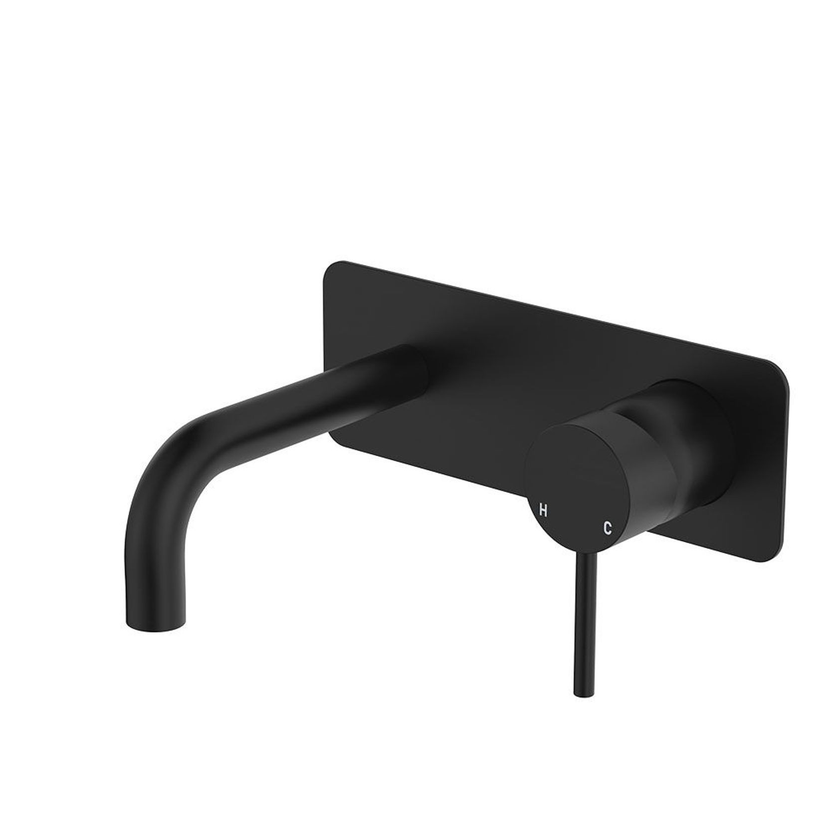 Kaya 130mm Basin/Bath Wall Mixer Set, Rectangular Plate gallery detail image