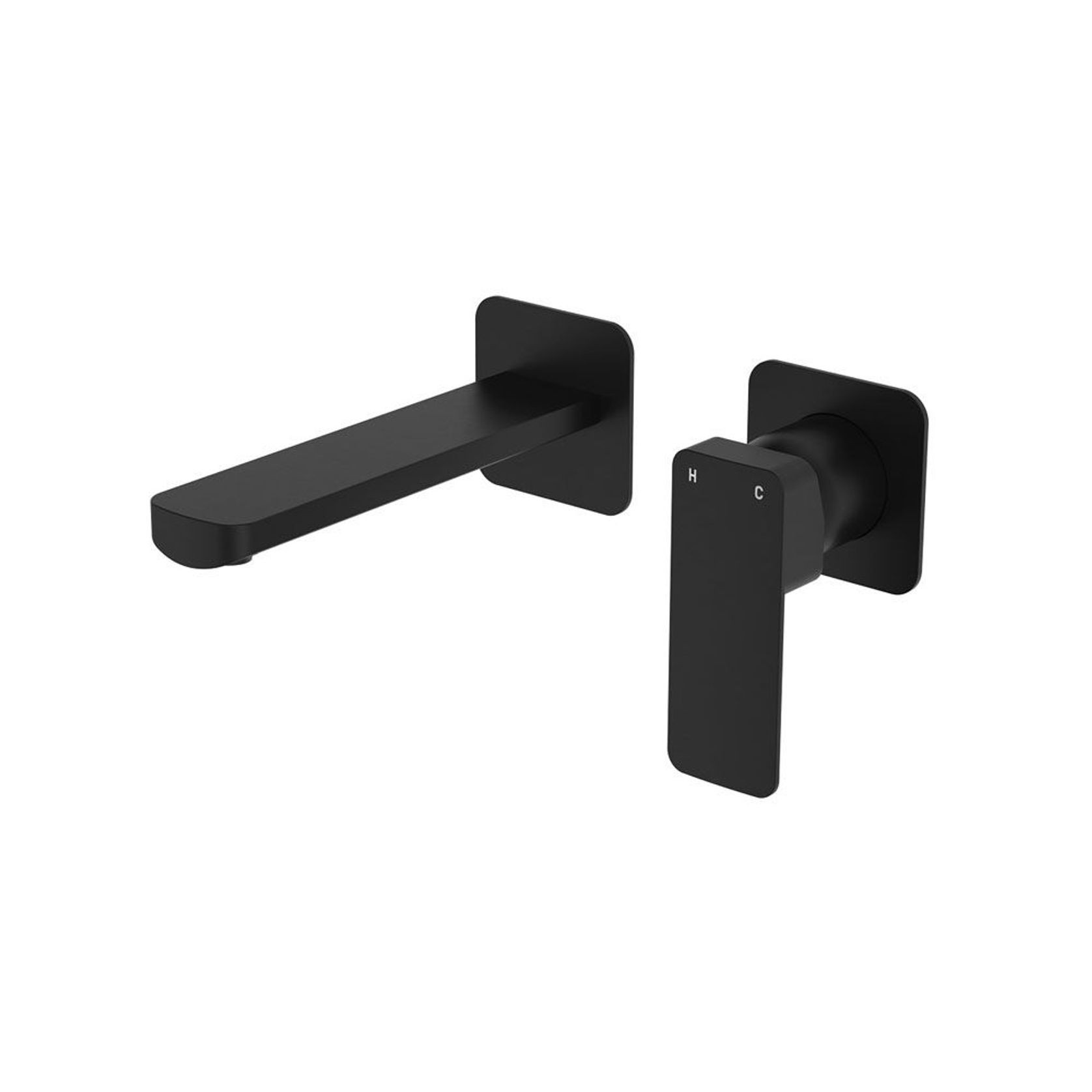Tono Basin/Bath Wall Mixer Set, Square Plates gallery detail image