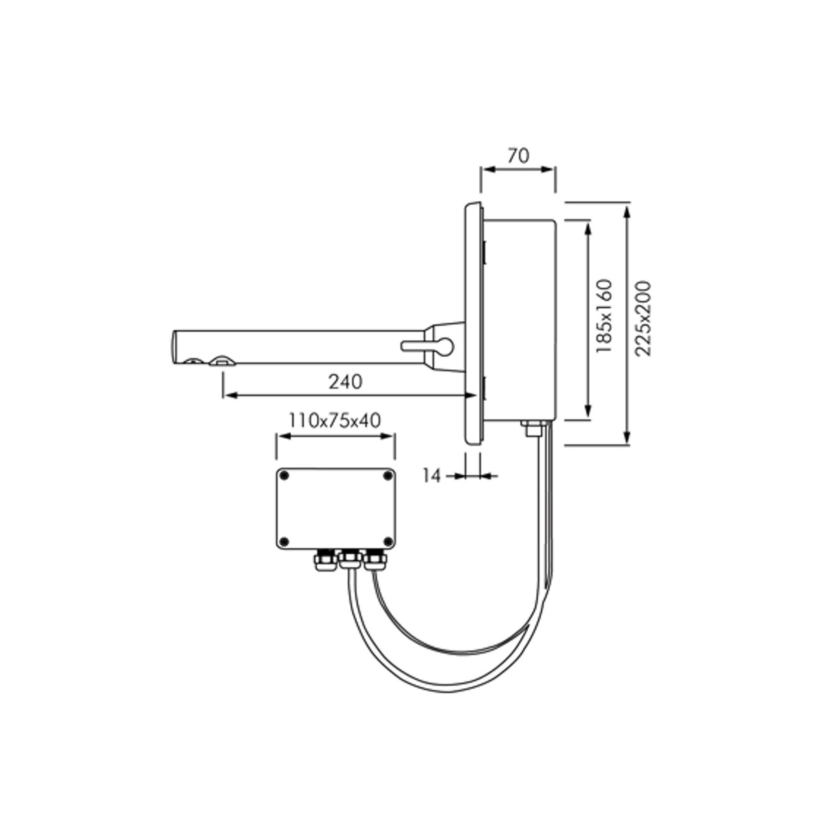 Delabie Binoptic Mix Recessed Electronic Basin Mixer gallery detail image