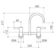 G Series+ Exposed Wall Sink Set 160mm Outlet + 150mm Handles gallery detail image