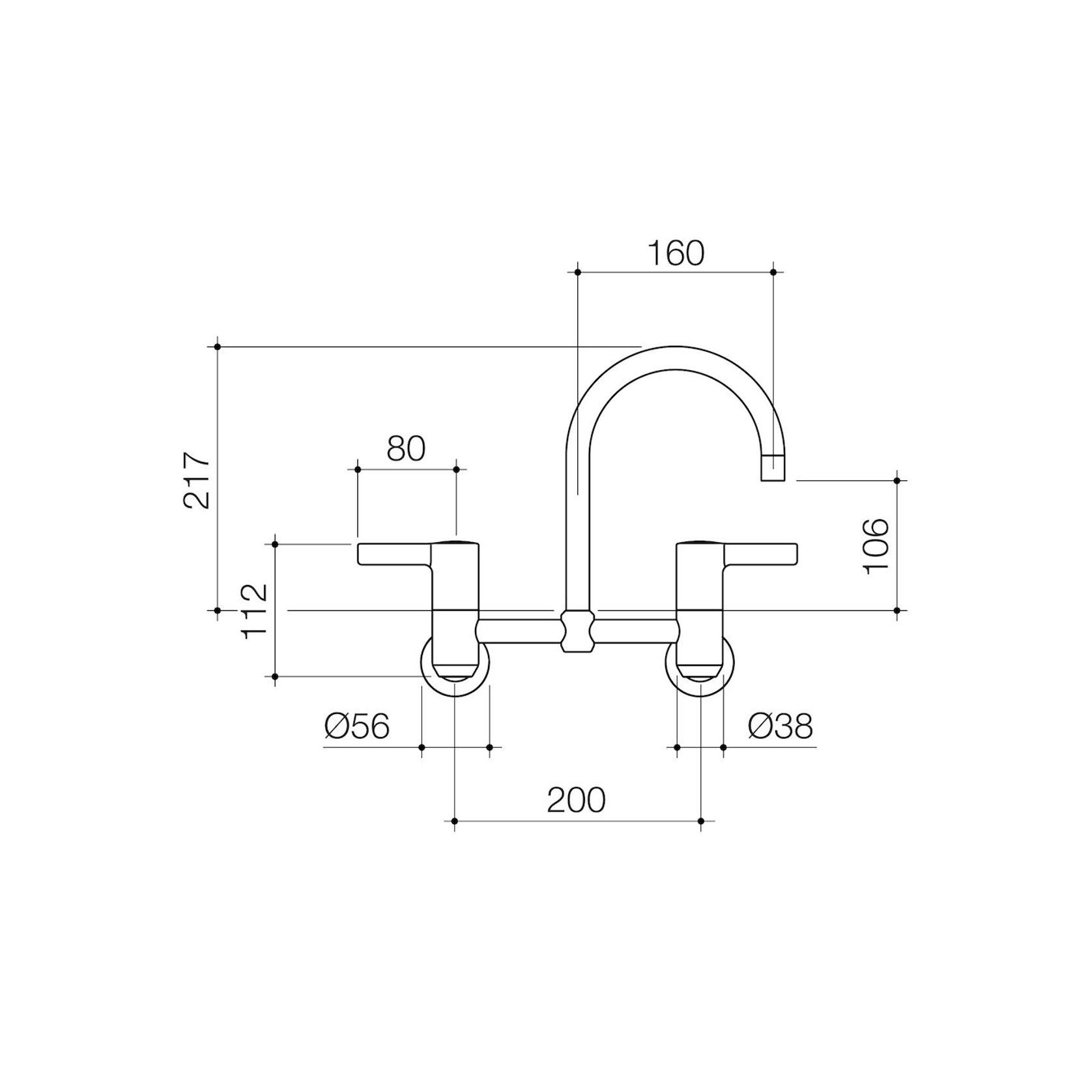 G Series+ Exposed Wall Sink Set 160mm Outlet + 150mm Handles gallery detail image