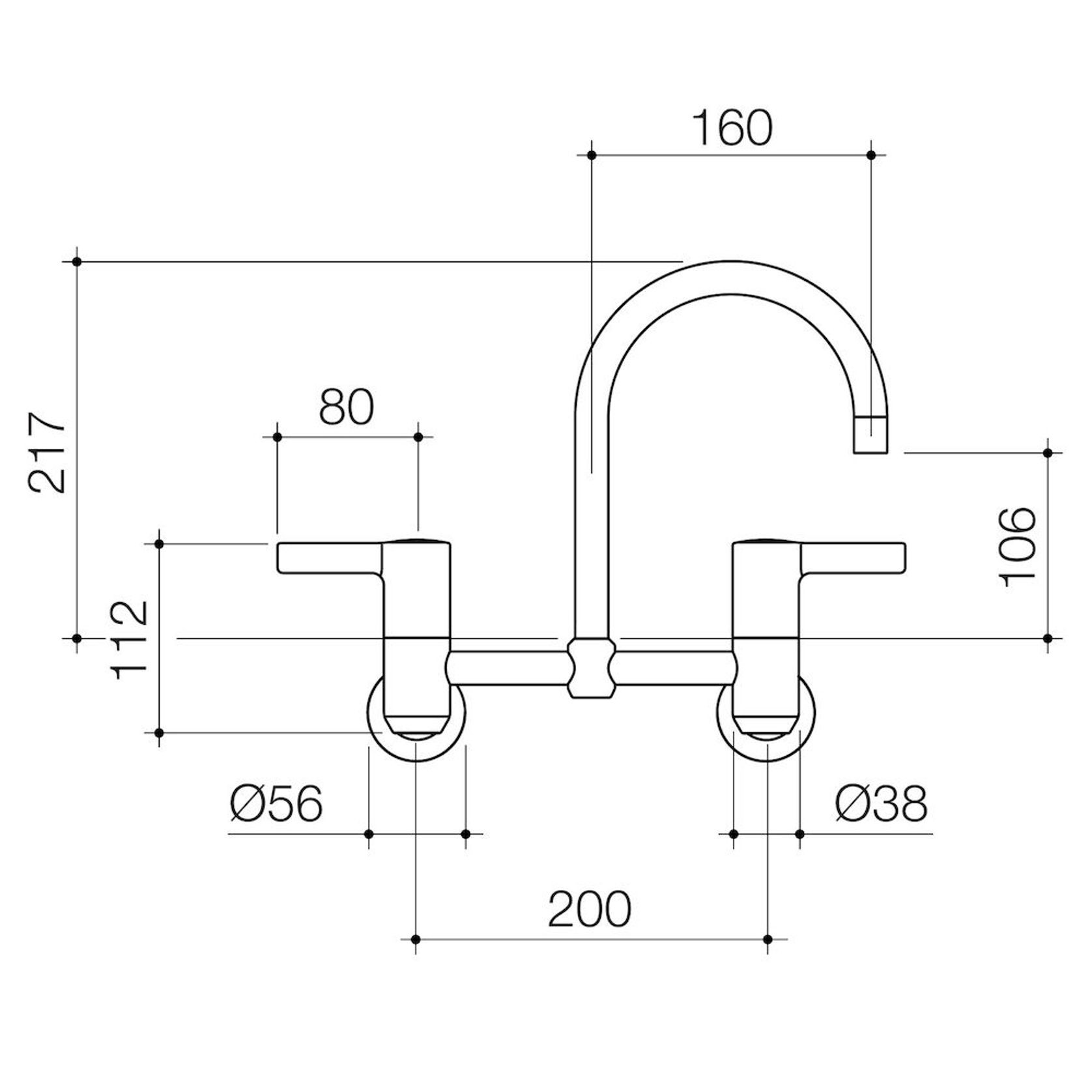 G Series+ Exposed Wall Sink Set 160mm Outlet + 150mm Handles gallery detail image